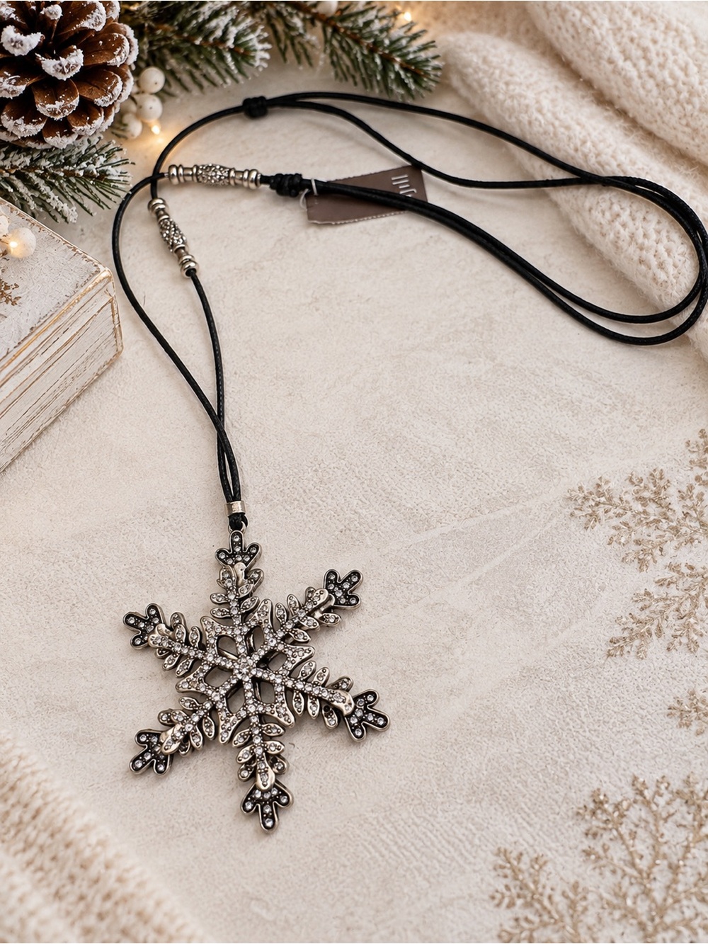 J. Jill Jeweled Snowflake Pendant Necklace  BN4po